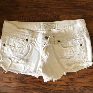 White denim shorts